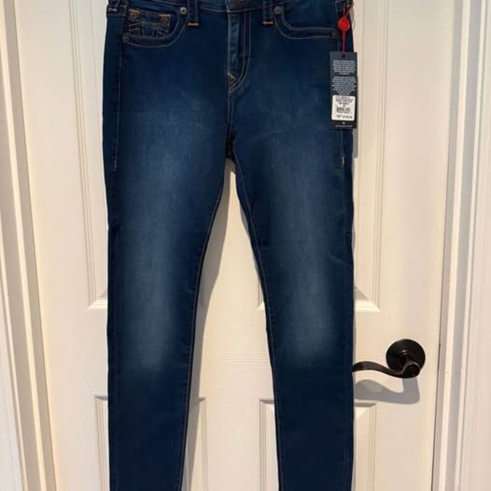 Ladies True Religion Jennie Curvy Mid Rise Skinny Jeans Size 29